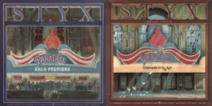front and back images of Styx's "Paradise Theater" album cover