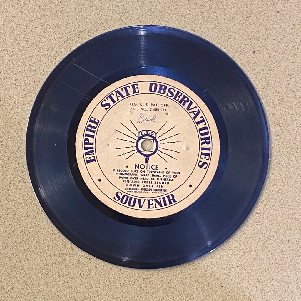 A Voice-O-Graph record from the Empire State Observatory
