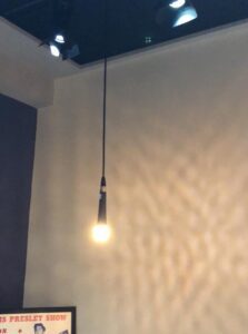 an early test with a single SM58 pendant light fixture